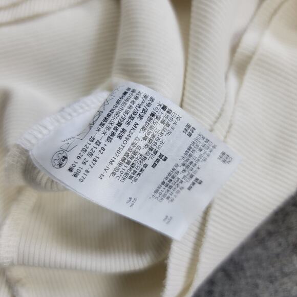 Matin Kim Applique Logo Henley Top Sweater Size M White Long Sleeve K-Pop Korea - Picture 14 of 15